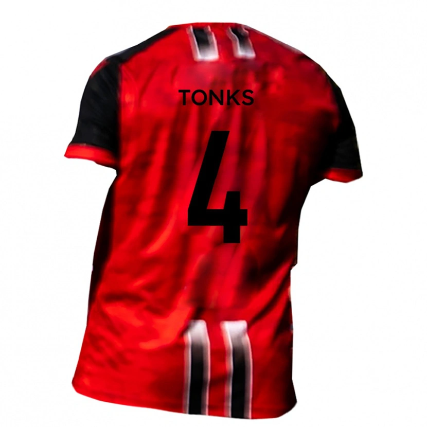 Danxen Homme Maillot Tom Tonks #4 Rouge Noir Tenues Domicile 2025/26 T-Shirt