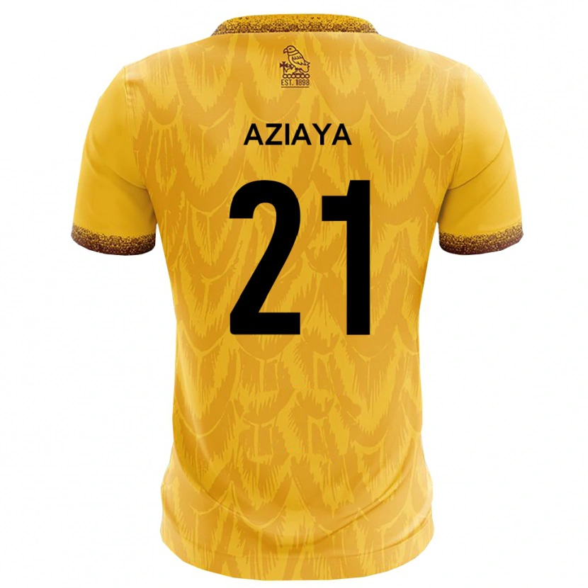 Danxen Homme Maillot David Aziaya #21 Jaune Marron Tenues Domicile 2025/26 T-Shirt