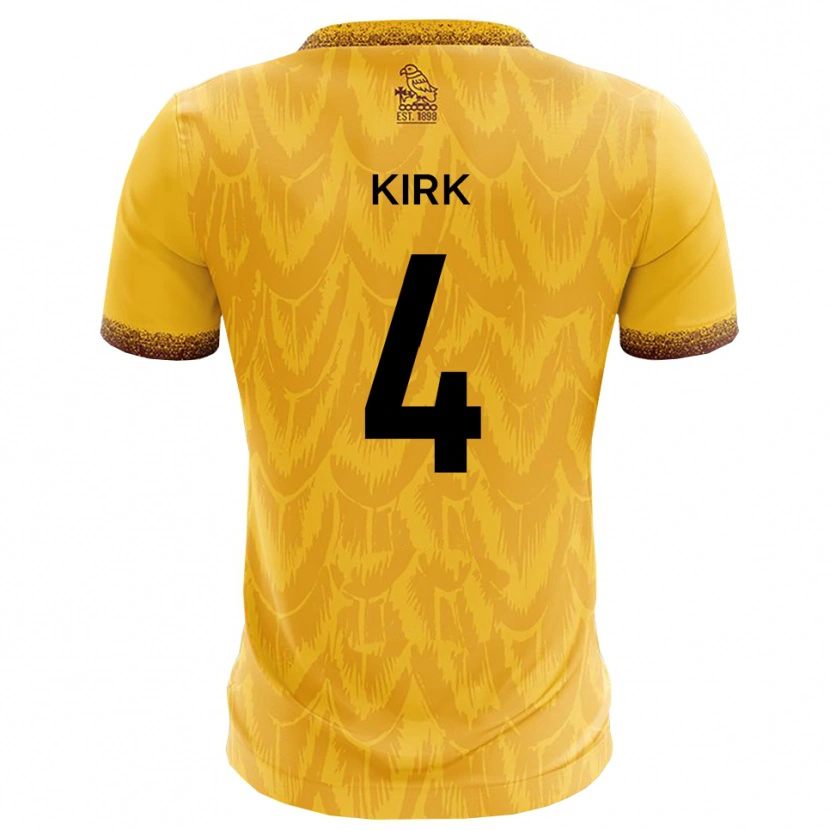 Danxen Homme Maillot Alex Kirk #4 Jaune Marron Tenues Domicile 2025/26 T-Shirt