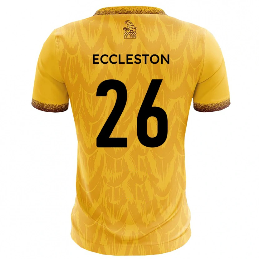 Danxen Homme Maillot Junior Eccleston #26 Jaune Marron Tenues Domicile 2025/26 T-Shirt