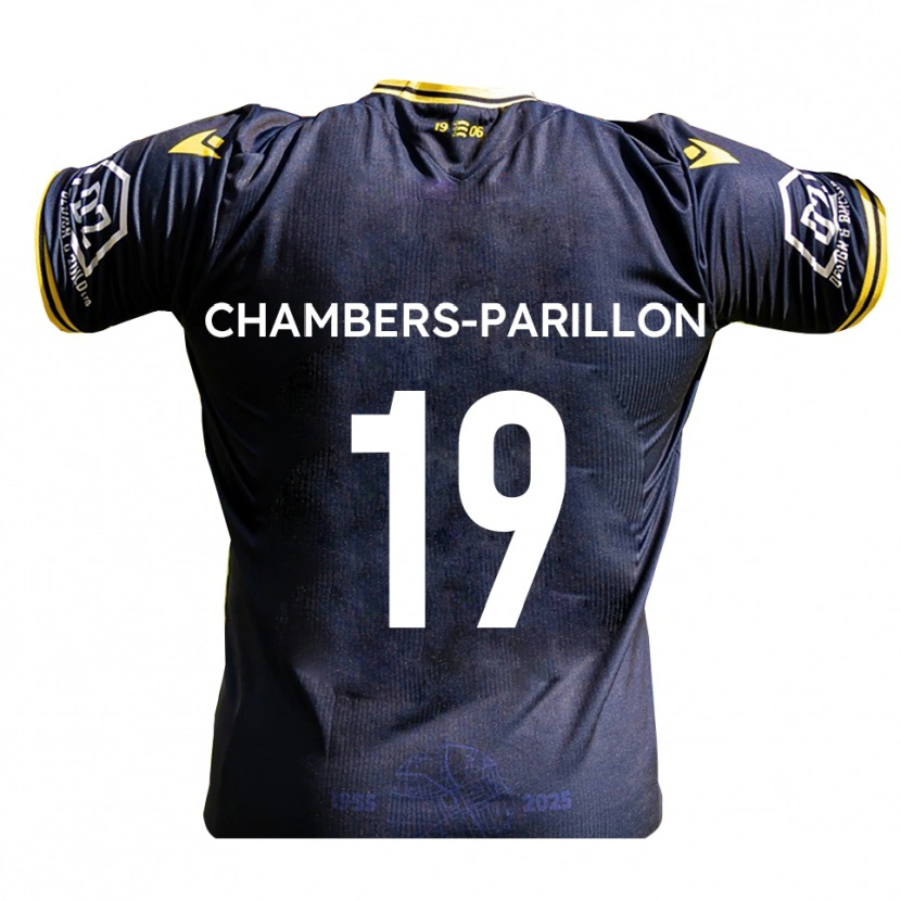 Danxen Homme Maillot Leon Chambers-Parillon #19 Marine Jaune Tenues Domicile 2025/26 T-Shirt