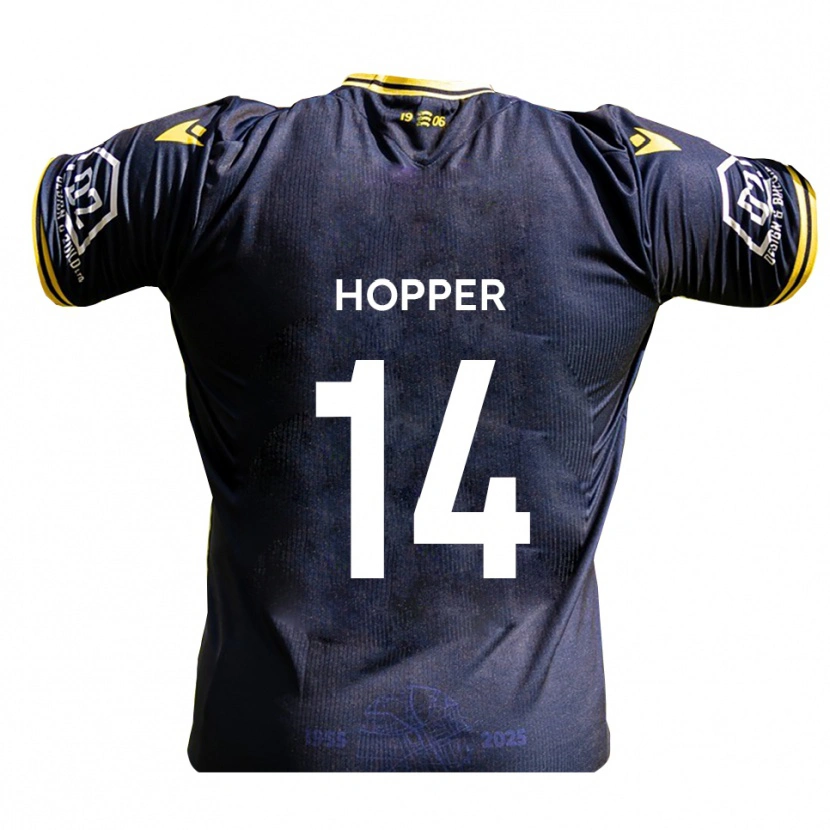 Danxen Homme Maillot Tom Hopper #14 Marine Jaune Tenues Domicile 2025/26 T-Shirt