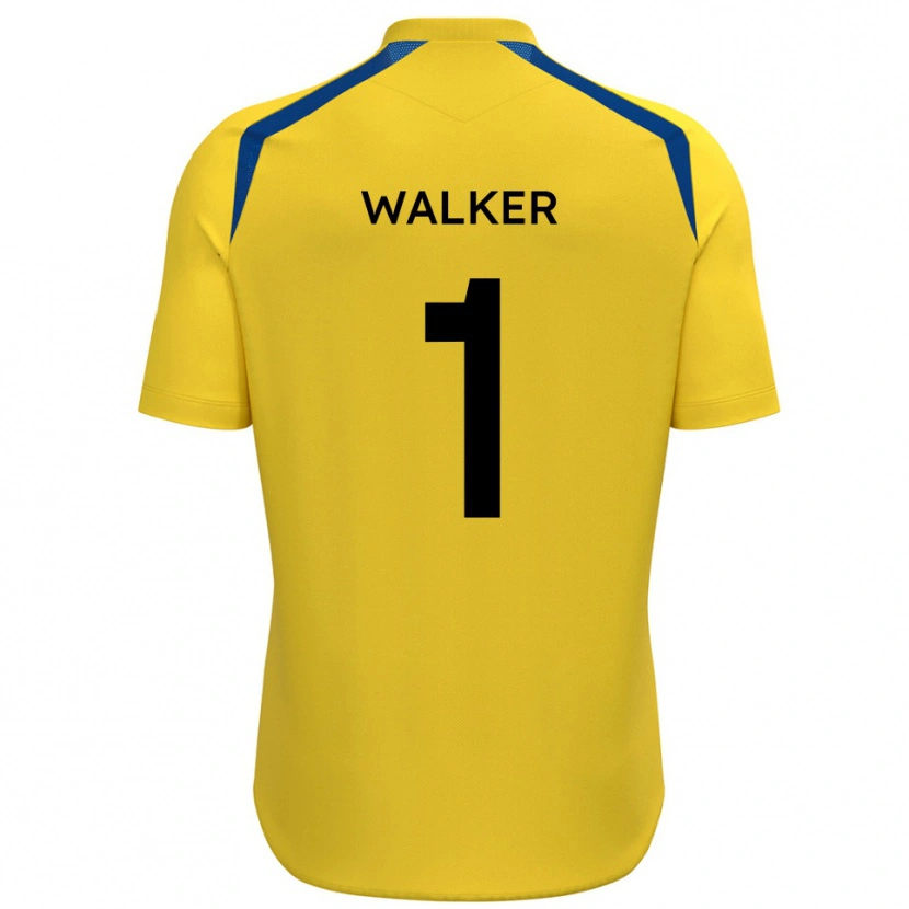Danxen Homme Maillot Laurie Walker #1 Jaune Bleu Tenues Domicile 2025/26 T-Shirt