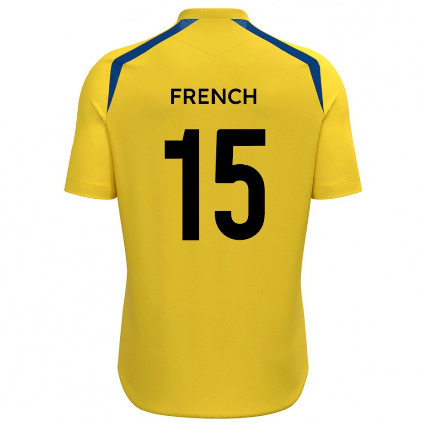 Danxen Homme Maillot Tyler French #15 Jaune Bleu Tenues Domicile 2025/26 T-Shirt