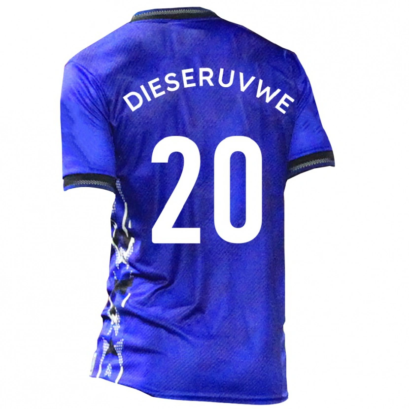 Danxen Homme Maillot Emmanuel Dieseruvwe #20 Bleu Blanc Tenues Domicile 2025/26 T-Shirt