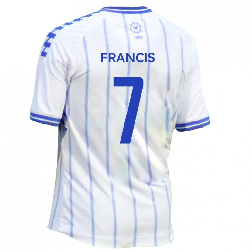 Danxen Homme Maillot Jermaine Francis #7 Blanc Bleu Tenues Domicile 2025/26 T-Shirt