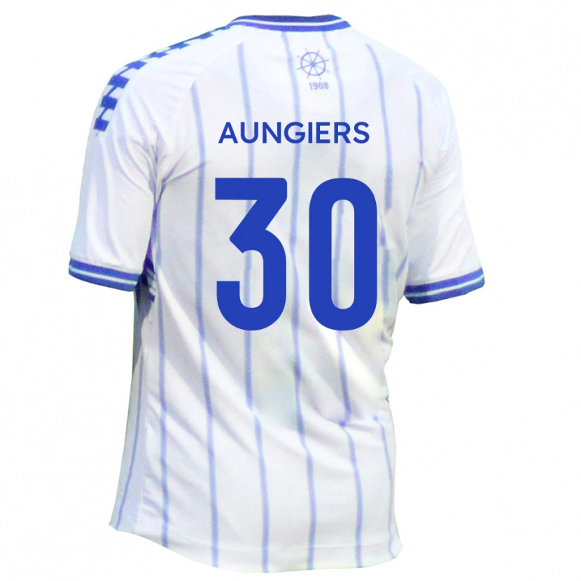Danxen Homme Maillot Joe Aungiers #30 Blanc Bleu Tenues Domicile 2025/26 T-Shirt