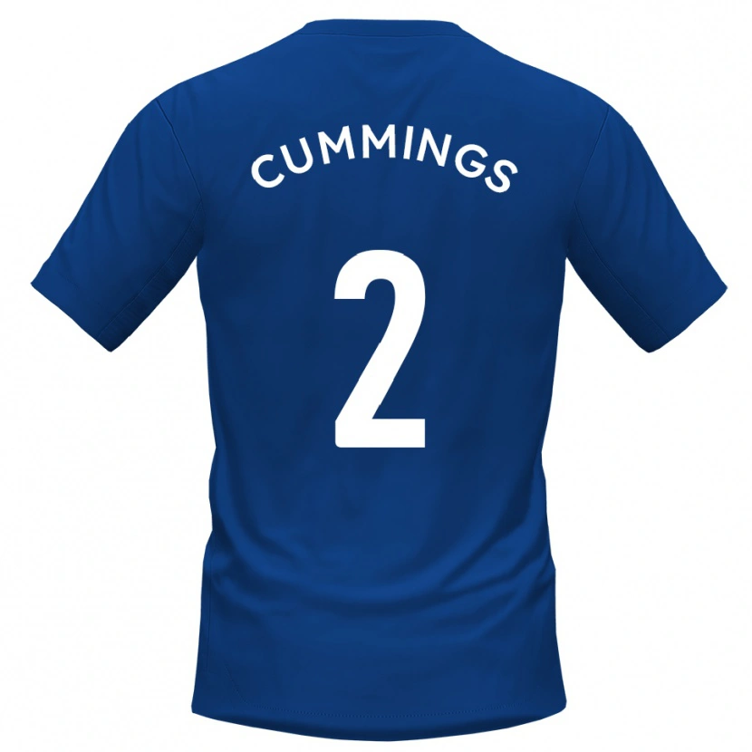 Danxen Homme Maillot Jo Cummings #2 Bleu Blanc Tenues Domicile 2025/26 T-Shirt