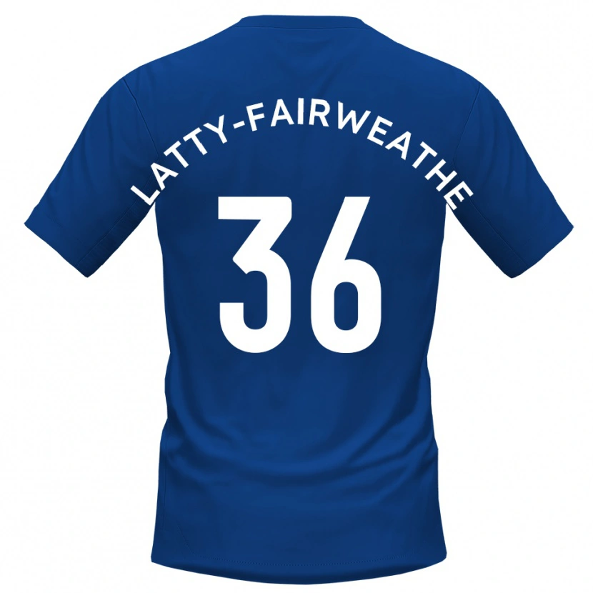 Danxen Homme Maillot Thierry Latty-Fairweather #36 Bleu Blanc Tenues Domicile 2025/26 T-Shirt
