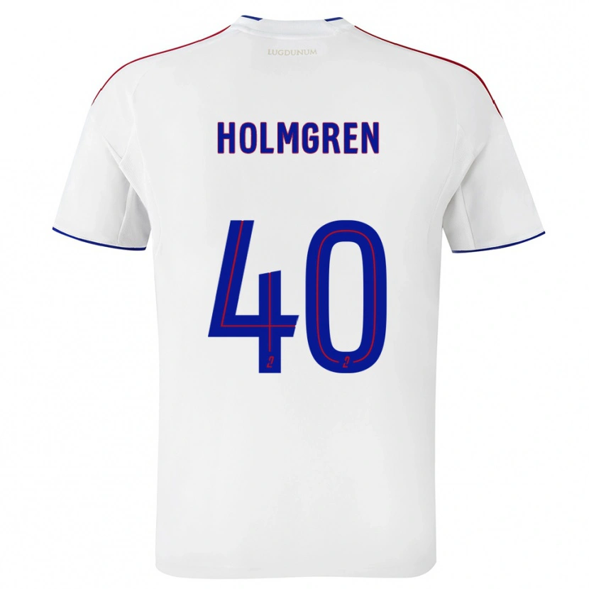 Danxen Homme Maillot Emma Holmgren #40 Blanc Rouge Tenues Domicile 2025/26 T-Shirt