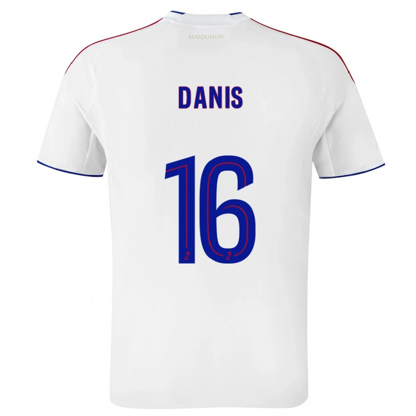 Danxen Homme Maillot Adrien Danis #16 Blanc Rouge Tenues Domicile 2025/26 T-Shirt