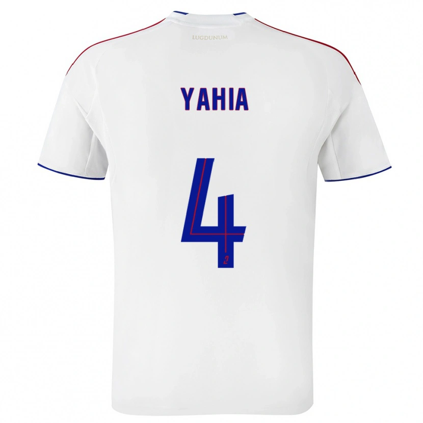 Danxen Homme Maillot Kelyan Yahia #4 Blanc Rouge Tenues Domicile 2025/26 T-Shirt
