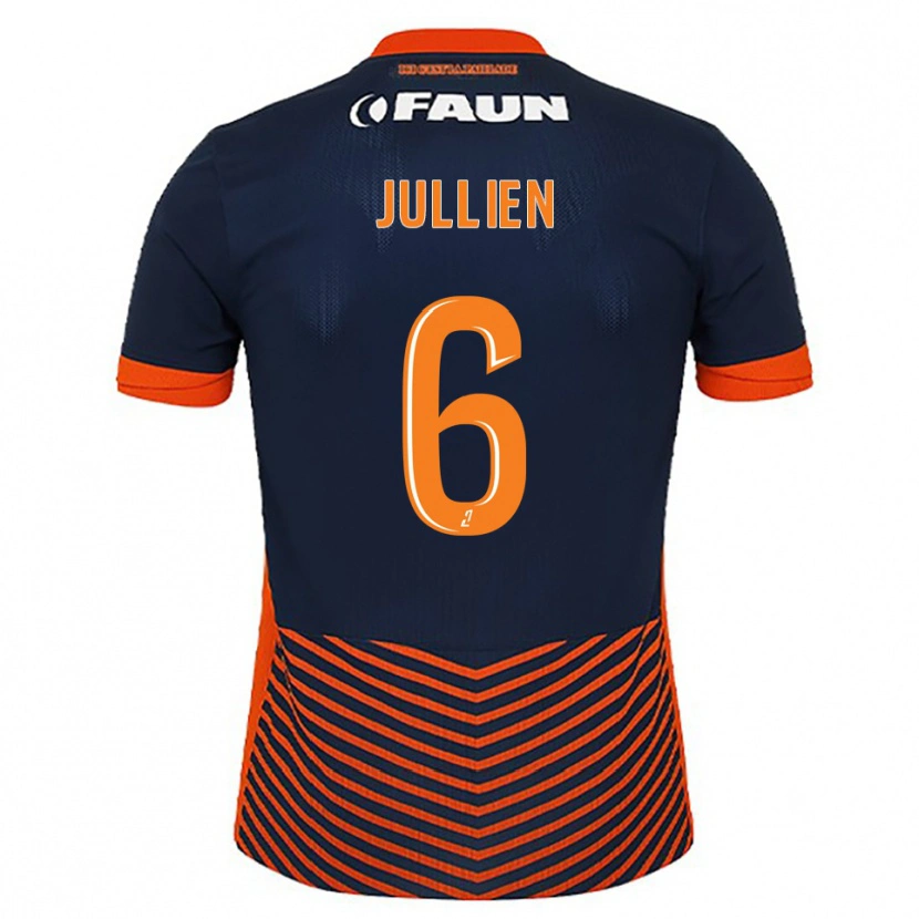 Danxen Homme Maillot Christopher Jullien #6 Bleu Nuit Orange Tenues Domicile 2025/26 T-Shirt