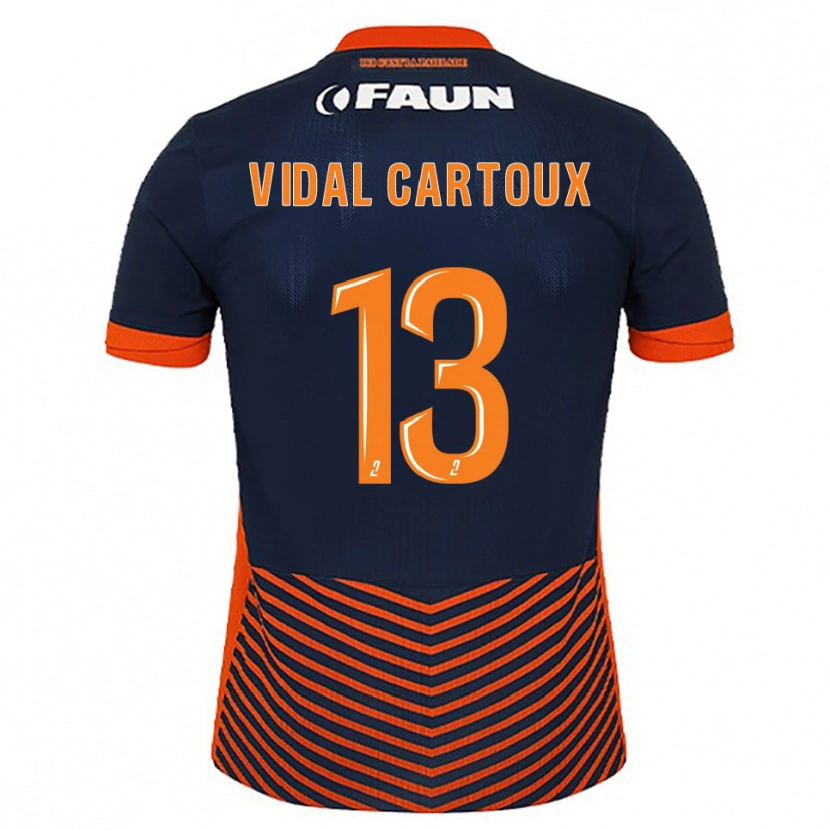 Danxen Homme Maillot Noah Vidal-Cartoux #13 Bleu Nuit Orange Tenues Domicile 2025/26 T-Shirt