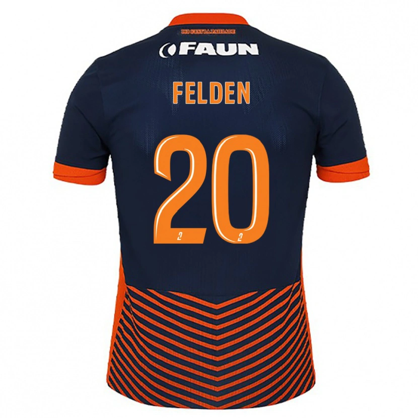 Danxen Homme Maillot Agathe Felden #20 Bleu Nuit Orange Tenues Domicile 2025/26 T-Shirt