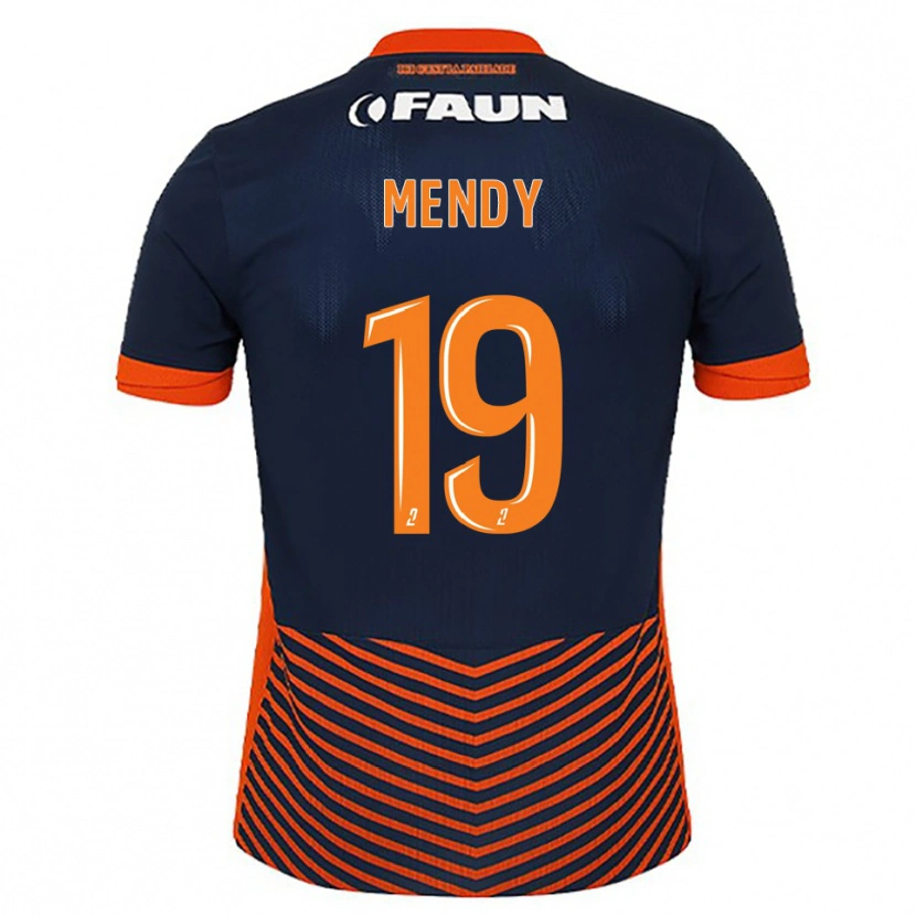 Danxen Homme Maillot Alexandre Mendy #19 Bleu Nuit Orange Tenues Domicile 2025/26 T-Shirt