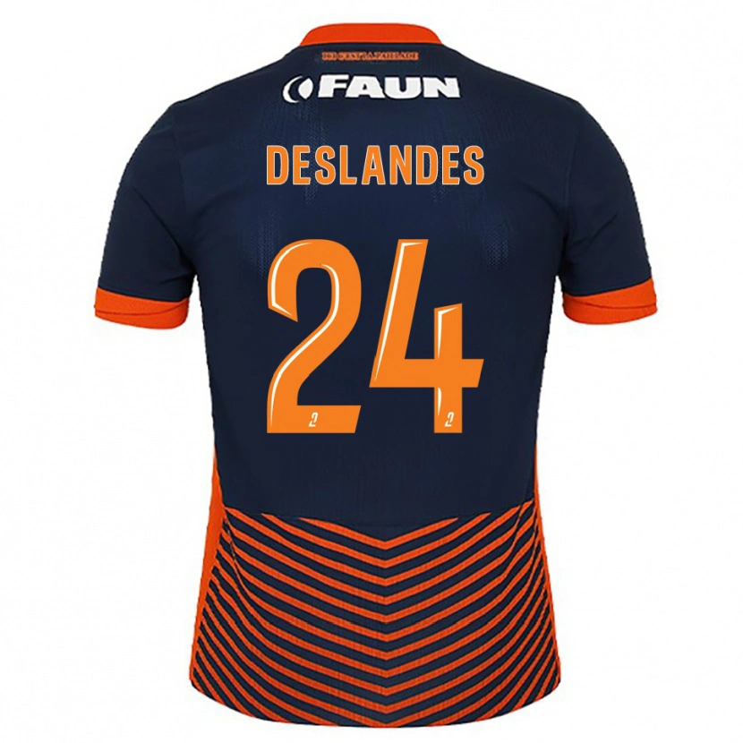 Danxen Homme Maillot Océane Deslandes #24 Bleu Nuit Orange Tenues Domicile 2025/26 T-Shirt