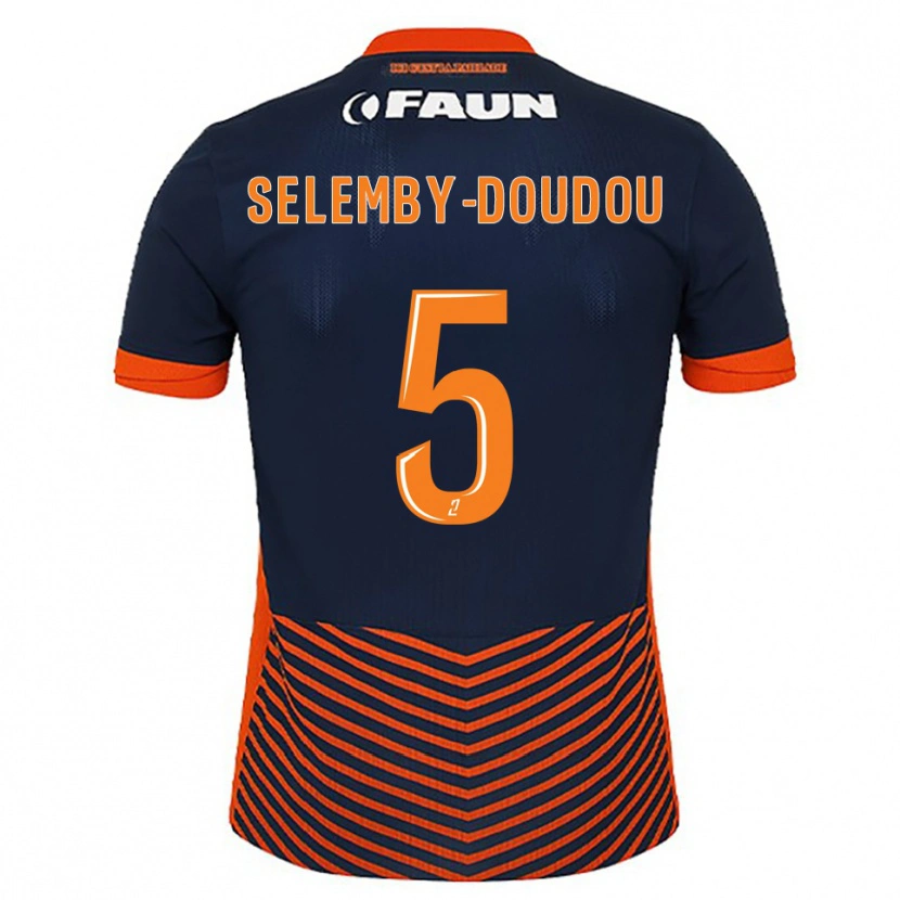 Danxen Homme Maillot Basile Selemby-Doudou #5 Bleu Nuit Orange Tenues Domicile 2025/26 T-Shirt