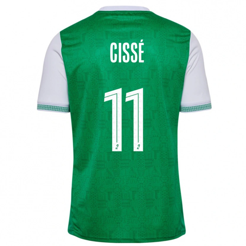 Danxen Homme Maillot Karim Cissé #11 Vert Blanc Tenues Domicile 2025/26 T-Shirt