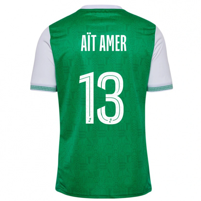 Danxen Homme Maillot Rayan Aït Amer #13 Vert Blanc Tenues Domicile 2025/26 T-Shirt