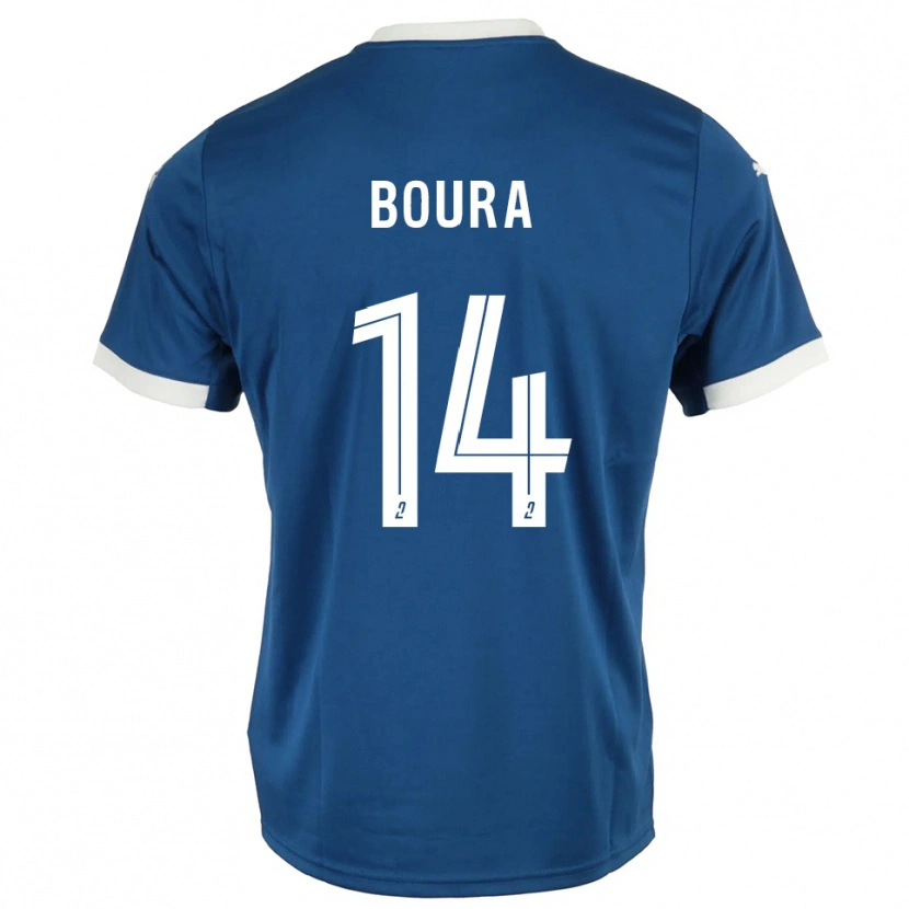Danxen Homme Maillot Ismaël Boura #14 Bleu Blanc Tenues Domicile 2025/26 T-Shirt