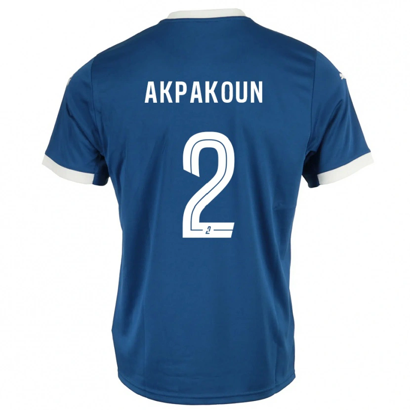 Danxen Homme Maillot Tom Akpakoun #2 Bleu Blanc Tenues Domicile 2025/26 T-Shirt