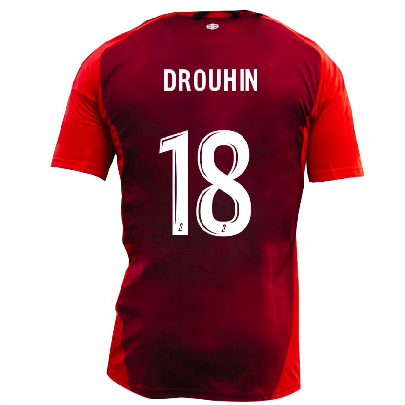 Danxen Homme Maillot Axel Drouhin #18 Rouge Bourgogne Tenues Domicile 2025/26 T-Shirt