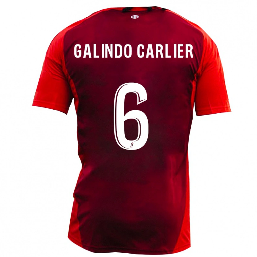 Danxen Homme Maillot Luca Galindo Carlier #6 Rouge Bourgogne Tenues Domicile 2025/26 T-Shirt