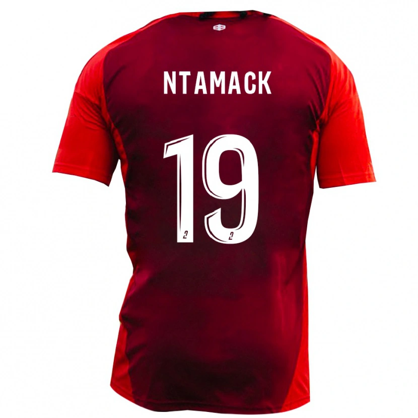 Danxen Homme Maillot Samuel Ntamack #19 Rouge Bourgogne Tenues Domicile 2025/26 T-Shirt