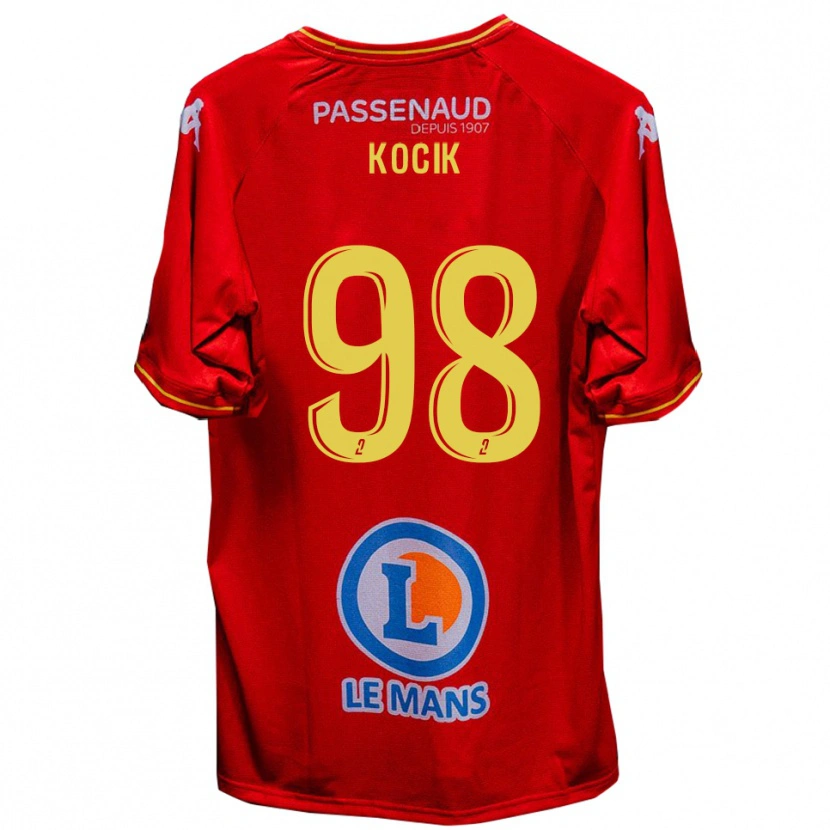 Danxen Homme Maillot Nicolas Kocik #98 Rouge Jaune Tenues Domicile 2025/26 T-Shirt