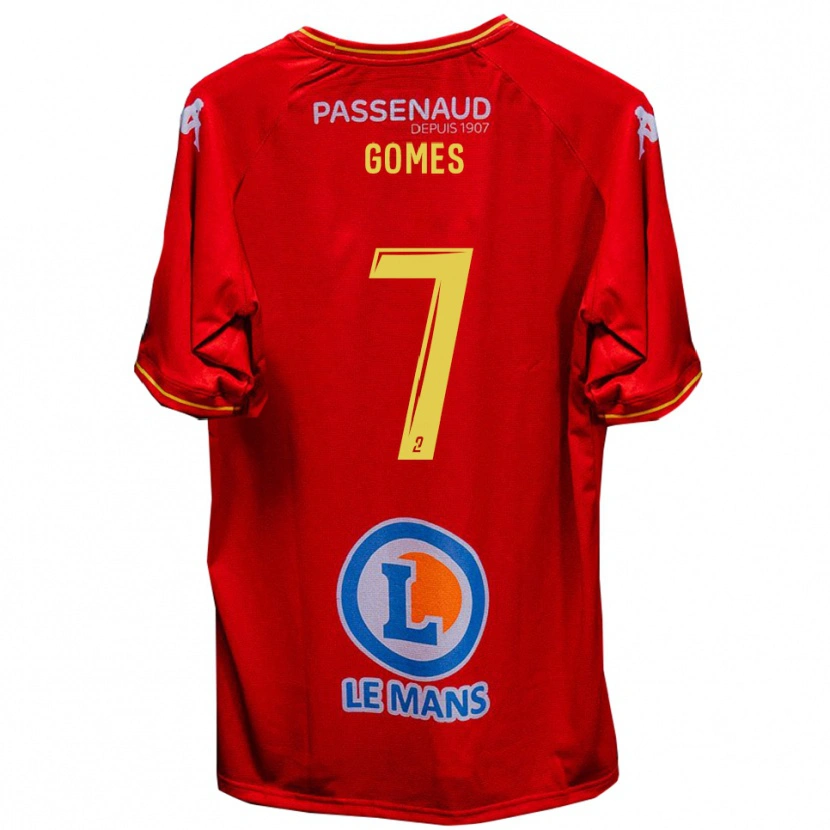 Danxen Homme Maillot Malang Gomes #7 Rouge Jaune Tenues Domicile 2025/26 T-Shirt