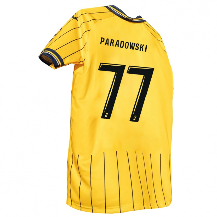Danxen Homme Maillot Tao Paradowski #77 Jaune Marine Tenues Domicile 2025/26 T-Shirt