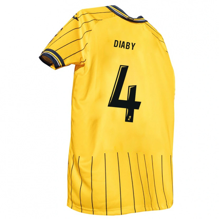Danxen Homme Maillot Tidjan Diaby #4 Jaune Marine Tenues Domicile 2025/26 T-Shirt