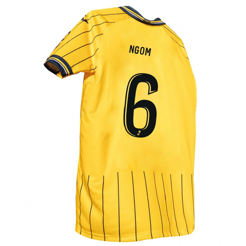 Danxen Homme Maillot Oumar Ngom #6 Jaune Marine Tenues Domicile 2025/26 T-Shirt