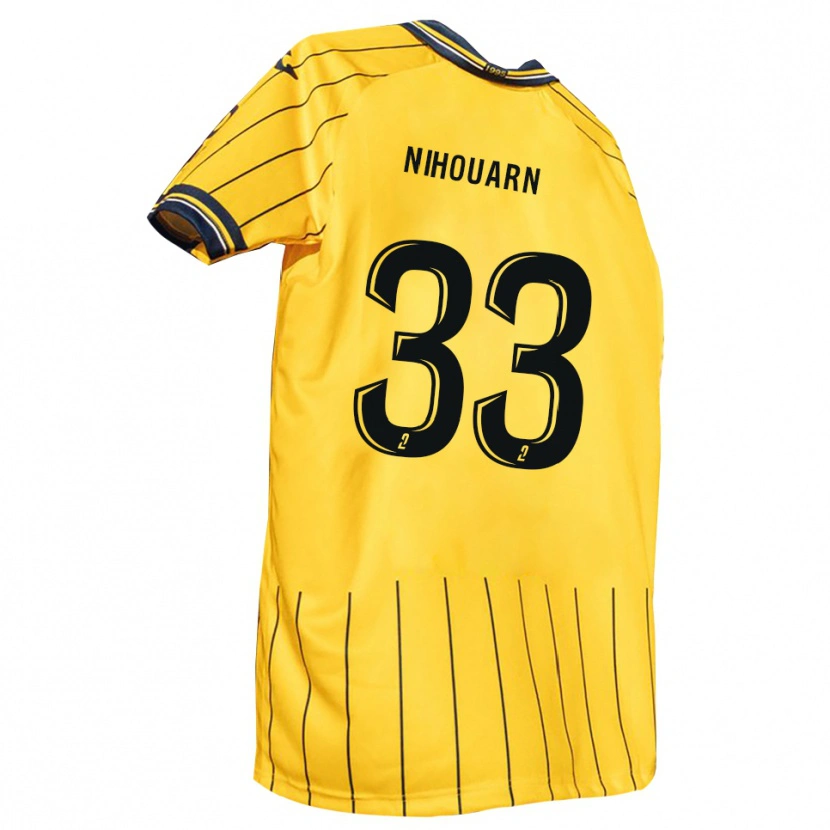 Danxen Homme Maillot Titouan Nihouarn #33 Jaune Marine Tenues Domicile 2025/26 T-Shirt
