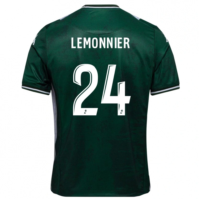 Danxen Homme Maillot Pierre Lemonnier #24 Vert Blanc Tenues Domicile 2025/26 T-Shirt