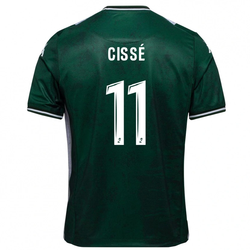 Danxen Homme Maillot Kemo Cissé #11 Vert Blanc Tenues Domicile 2025/26 T-Shirt