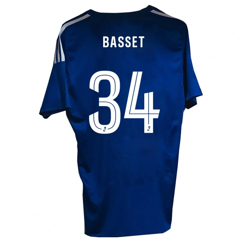 Danxen Homme Maillot Donovan Basset #34 Bleu Blanc Tenues Domicile 2025/26 T-Shirt