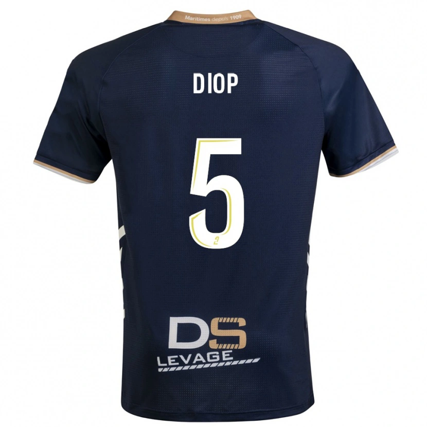 Danxen Homme Maillot Aaron Diop #5 Marine Or Tenues Domicile 2025/26 T-Shirt