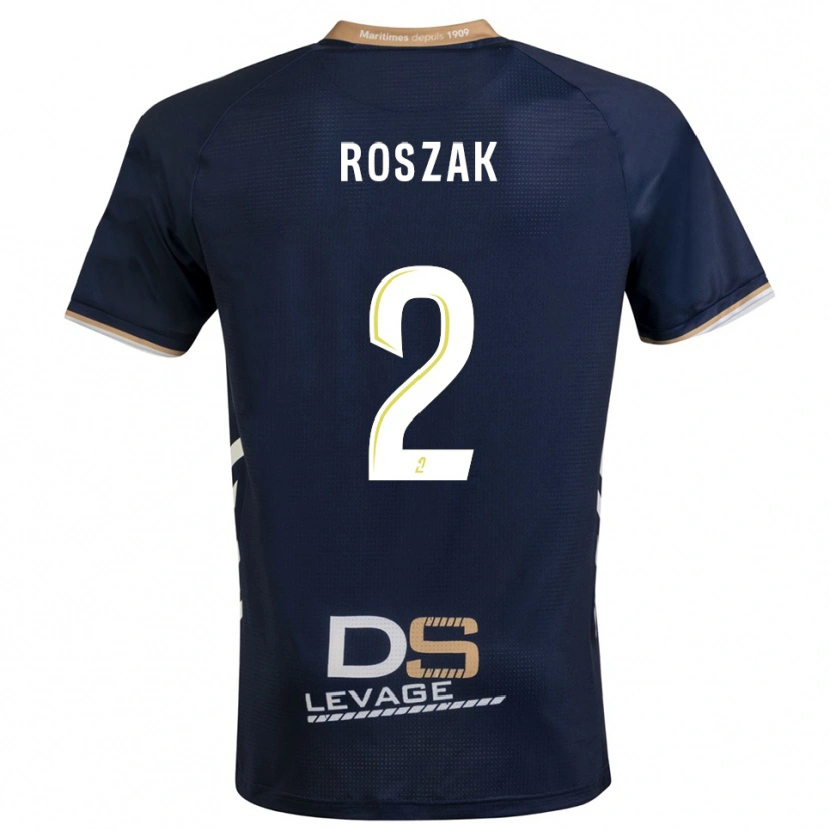 Danxen Homme Maillot Dimitri Roszak #2 Marine Or Tenues Domicile 2025/26 T-Shirt