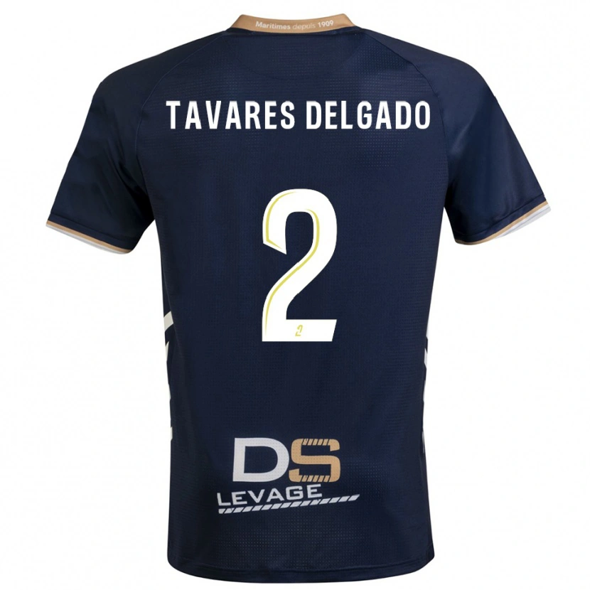 Danxen Homme Maillot Rony Tavares Delgado #2 Marine Or Tenues Domicile 2025/26 T-Shirt