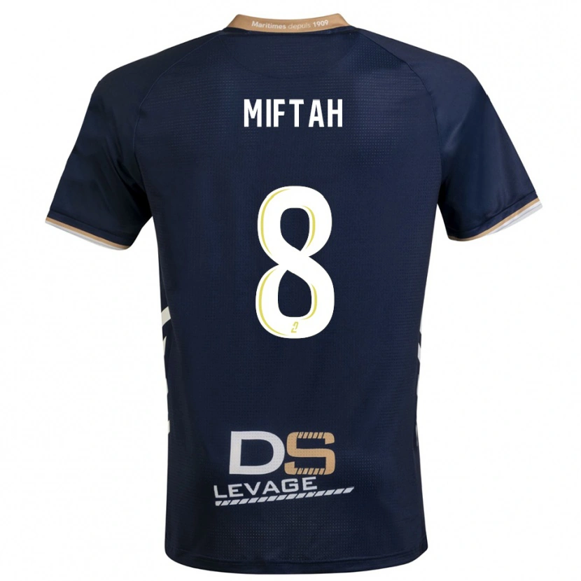 Danxen Homme Maillot Louka Miftah #8 Marine Or Tenues Domicile 2025/26 T-Shirt