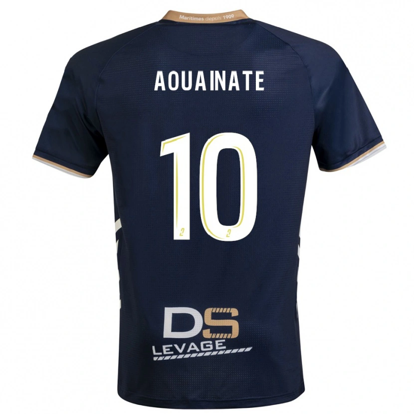 Danxen Homme Maillot Aymane Aouainate #10 Marine Or Tenues Domicile 2025/26 T-Shirt