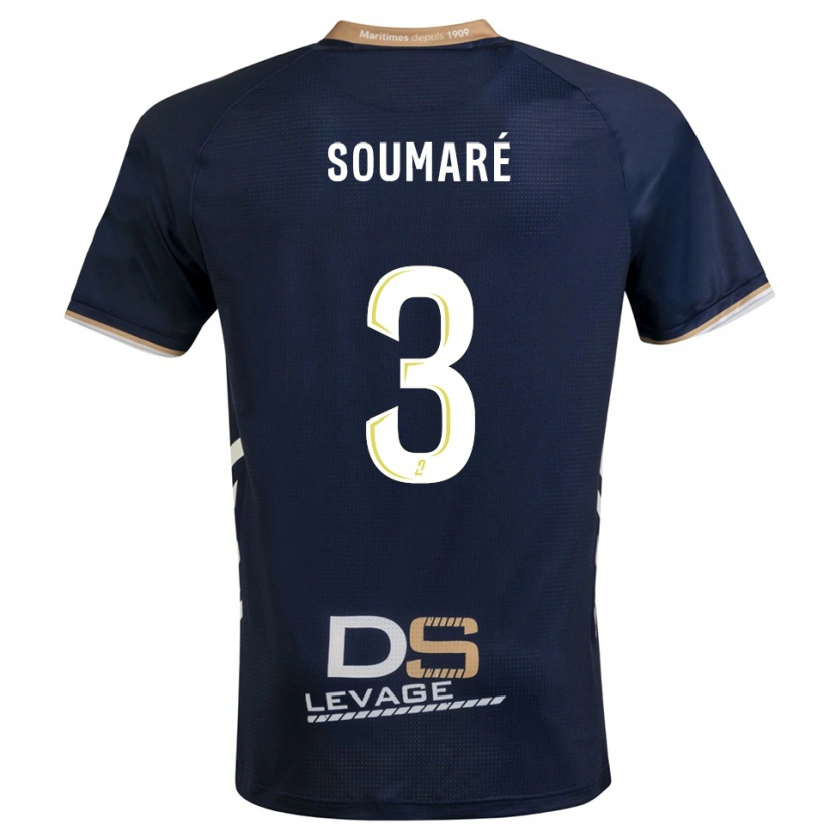 Danxen Homme Maillot Amadou Soumaré #3 Marine Or Tenues Domicile 2025/26 T-Shirt