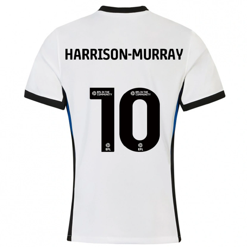 Danxen Homme Maillot Christie Harrison-Murray #10 Blanc Bleu Tenues Extérieur 2025/26 T-Shirt