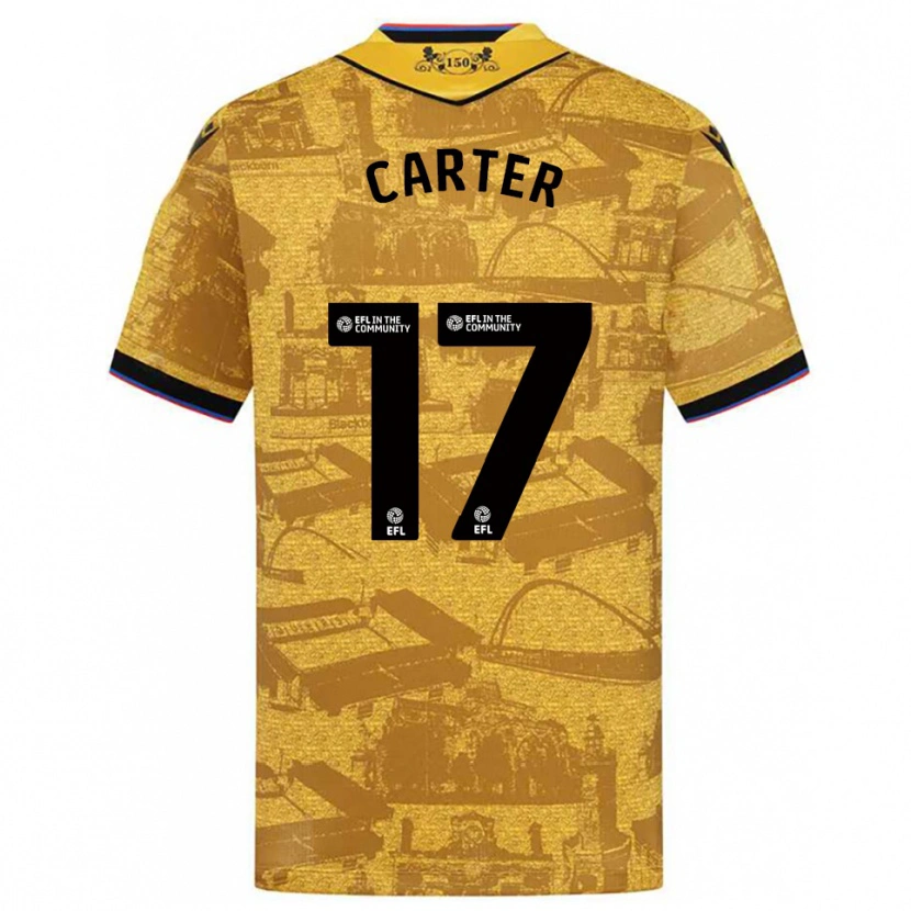 Danxen Homme Maillot Hayden Carter #17 Or Noir Tenues Extérieur 2025/26 T-Shirt