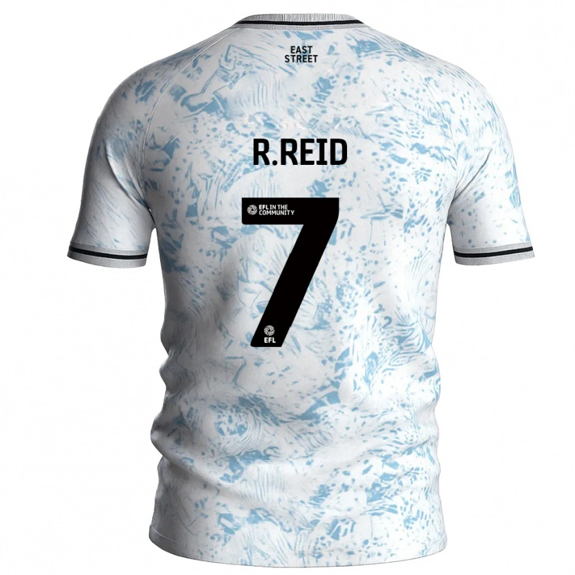 Danxen Homme Maillot Reuben Reid #7 Blanc Bleu Ciel Tenues Extérieur 2025/26 T-Shirt