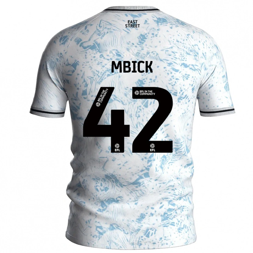 Danxen Homme Maillot Micah Mbick #42 Blanc Bleu Ciel Tenues Extérieur 2025/26 T-Shirt