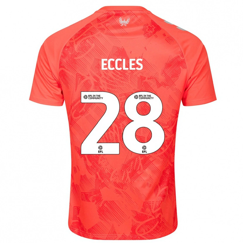Danxen Homme Maillot Josh Eccles #28 Orange Blanc Tenues Extérieur 2025/26 T-Shirt