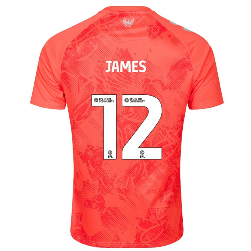 Danxen Homme Maillot Jack James #12 Orange Blanc Tenues Extérieur 2025/26 T-Shirt